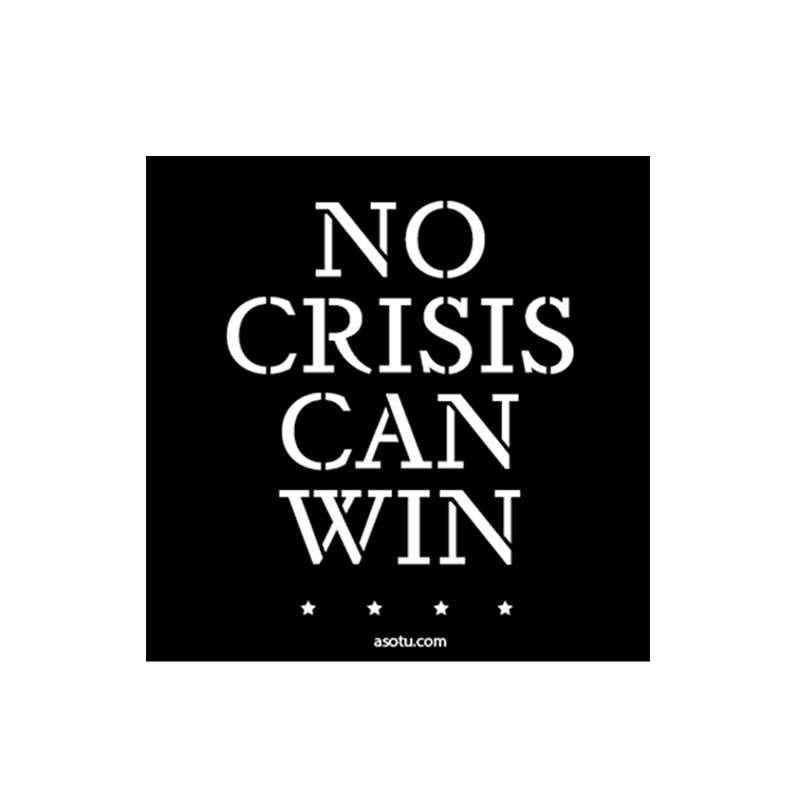 No Crisis Can Win Sticker (Black) – More Than Cars Shop