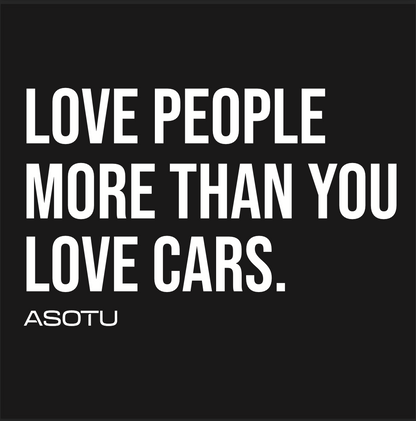 Love People More Than You Love Cars - Sticker Black