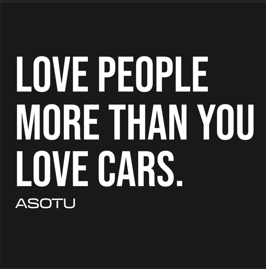 Love People More Than You Love Cars - Sticker Black